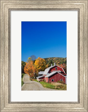 Framed Rural barn in autumn, New Hampshire Print