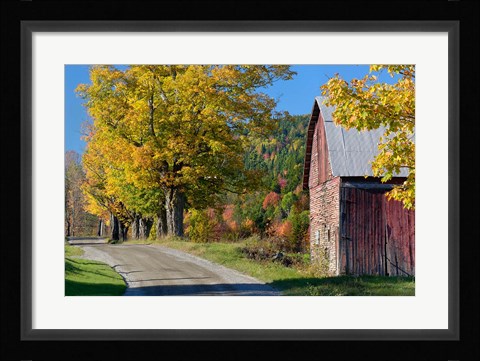 Framed Rural barn, farm in autumn, New Hampshire Print