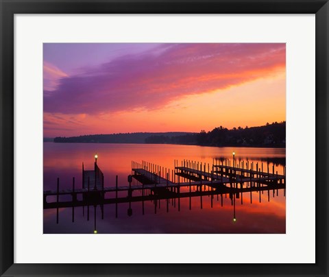 Framed New Hampshire Dock and Lake Winnipesaukee Print