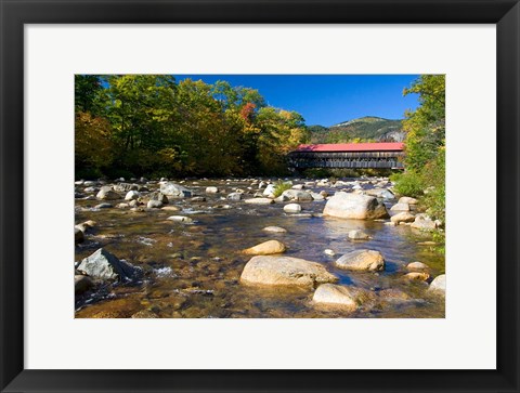 Framed Covered bridge over Swift River, New Hampshire Print