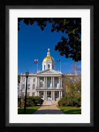 Framed Capitol building, Concord, New Hampshire Print