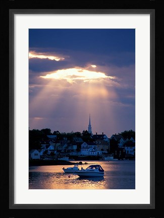 Framed North Church Rises Above Portsmouth, Piscataqua River, New Hampshire Print