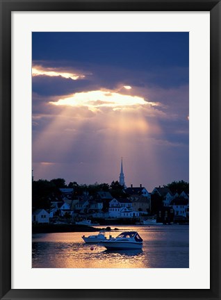 Framed North Church Rises Above Portsmouth, Piscataqua River, New Hampshire Print