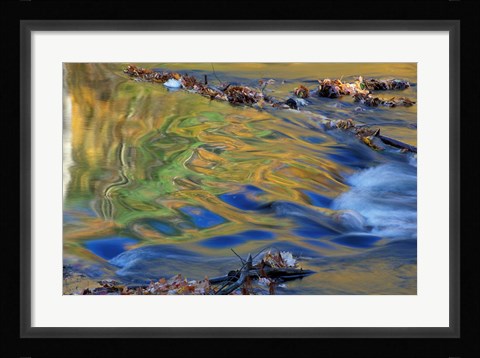 Framed Fall Reflections in the Waters of the Lamprey River, New Hampshire Print
