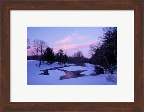 Framed Winter from Bridge on Lee-Hook Road, Wild and Scenic River, New Hampshire Print