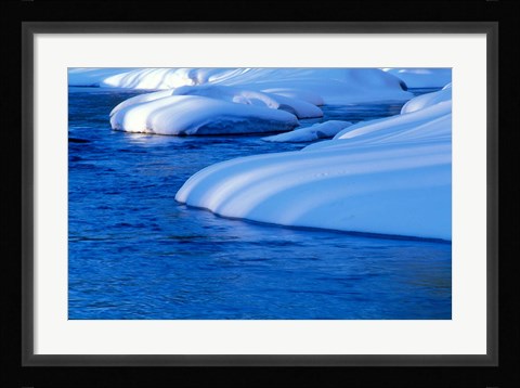 Framed Lamprey River in Winter, Wild and Scenic River, New Hampshire Print