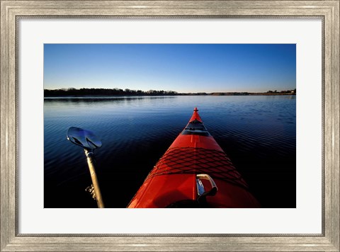 Framed Kayaking in Little Harbor, Odiorne Point State Park, New Hampshire Print