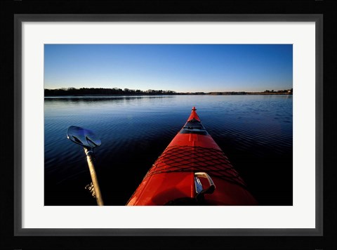 Framed Kayaking in Little Harbor, Odiorne Point State Park, New Hampshire Print