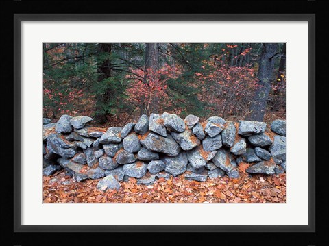 Framed Stone Wall next to Sheepboro Road, New Hampshire Print