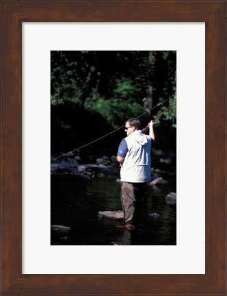 Framed Fly Fishing on the Lamprey River, New Hampshire Print