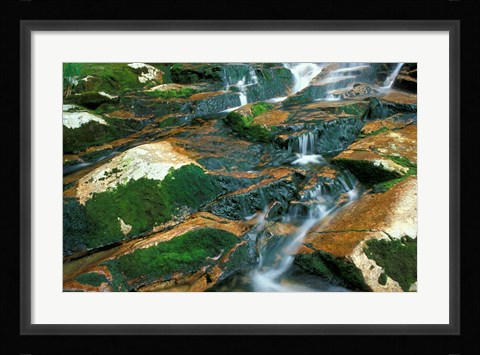 Framed Water over Mossy Rock Ledge in the Peabody River, White Mountains National Forest, New Hampshire Print