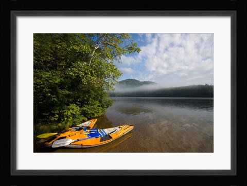 Framed Kayak, Mirror Lake, Woodstock New Hampshire Print