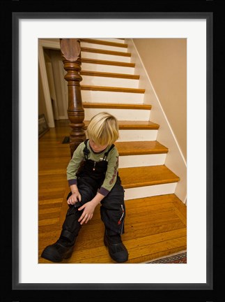 Framed Child, winter in Portsmouth, New Hampshire Print