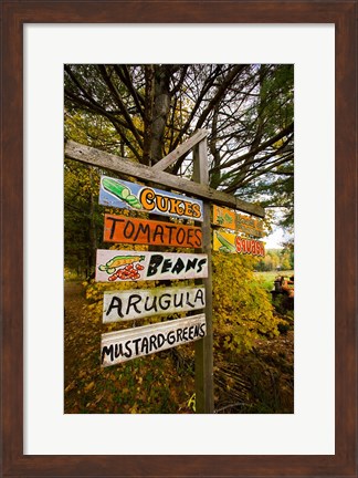 Framed Farm stand in Holderness, New Hampshire Print