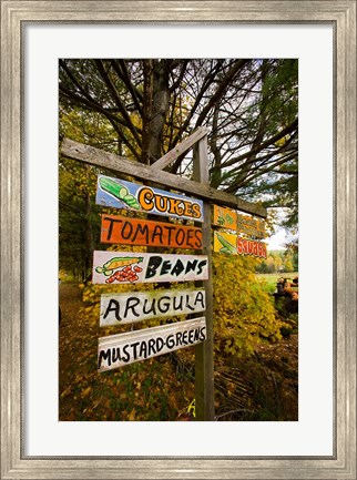 Framed Farm stand in Holderness, New Hampshire Print