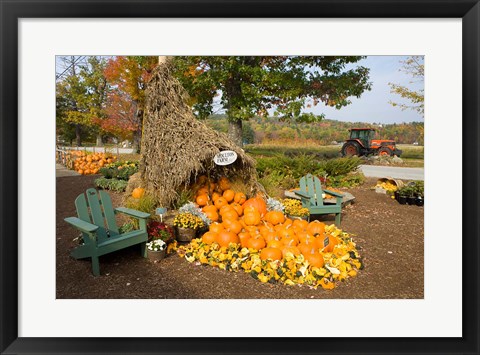 Framed Moulton Farm farmstand in Meredith, New Hampshire Print