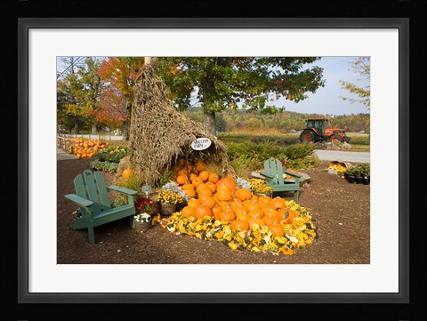 Framed Moulton Farm farmstand in Meredith, New Hampshire Print