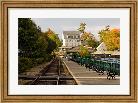 Framed Scenic railroad at Weirs Beach, New Hampshire Print