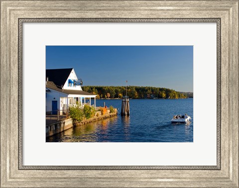 Framed Wolfeboro Dockside Grille on Lake Winnipesauke, New Hampshire Print