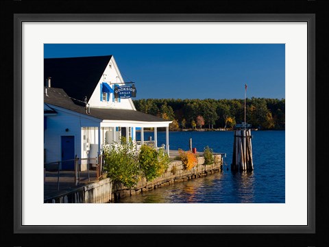 Framed Wolfeboro Dockside Grille on Lake Winnipesauke, Wolfeboro, New Hampshire Print