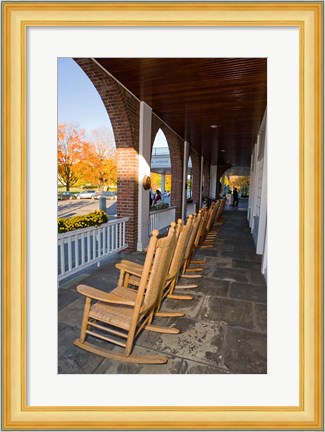 Framed Front Porch of the Hanover Inn, Dartmouth College Green, Hanover, New Hampshire Print