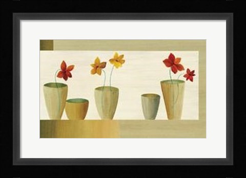 Framed Vases avec Fleurs II Print