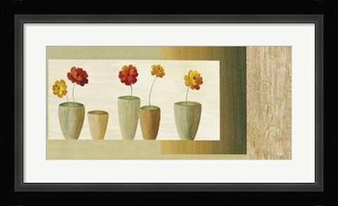 Framed Vases avec Fleurs I Print