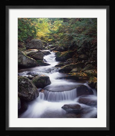 Framed Gordon Water Falls, Appalachia, White Mountains, New Hampshire Print