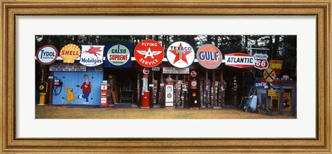 Framed Littleton Historic gas tanks and signs, New Hampshire Print
