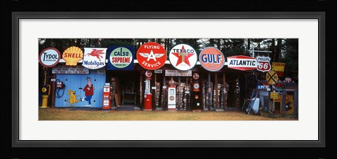 Framed Littleton Historic gas tanks and signs, New Hampshire Print