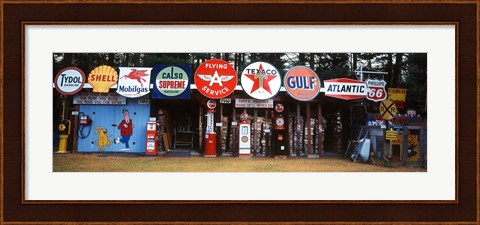 Framed Littleton Historic gas tanks and signs, New Hampshire Print