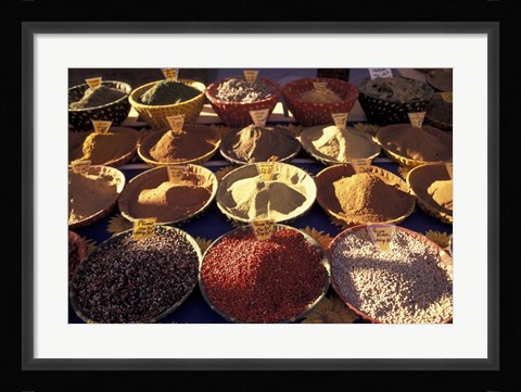 Framed Morning Market Scene in Old Town Nice, France Print