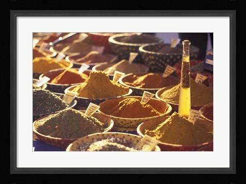 Framed Morning Market Scene in Old Town Nice, France Print