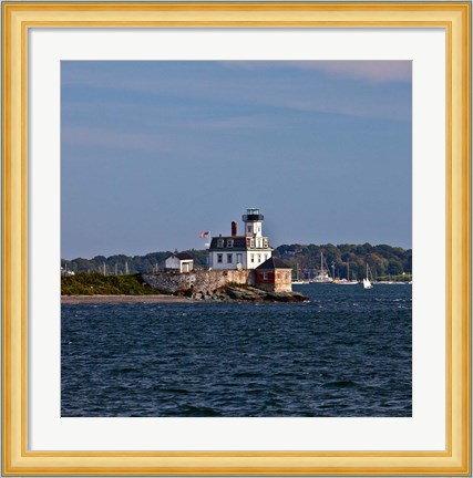 Framed Rose Island Lighthouse, Newport, Rhode Island Print