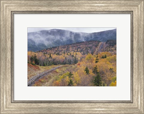 Framed New Hampshire, White Mountains, Bretton Woods, Mount Washington Cog Railway trestle Print
