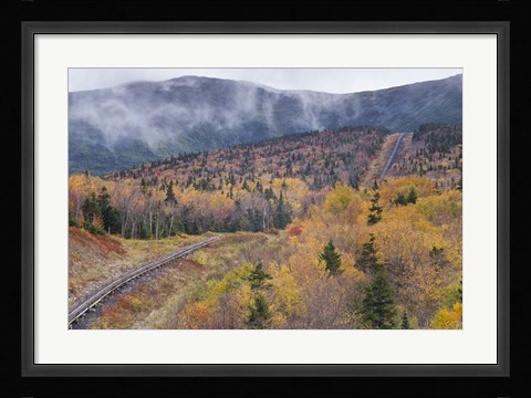 Framed New Hampshire, White Mountains, Bretton Woods, Mount Washington Cog Railway trestle Print