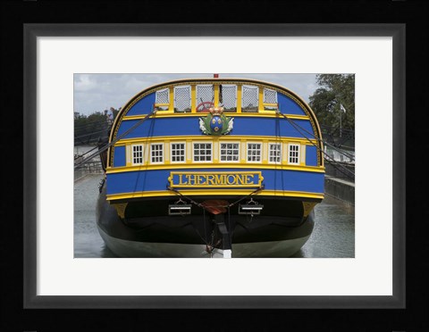 Framed L'Hermione Ship, France Print
