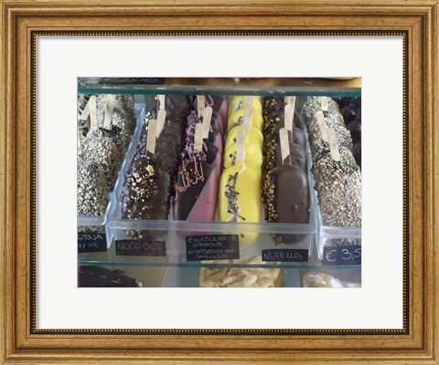 Framed Ice Cream Treats, Volterra, Tuscany, Italy Print