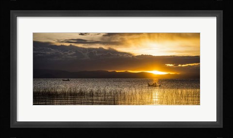 Framed Sunset over Copacabana, Lake Titicaca, Bolivia Print