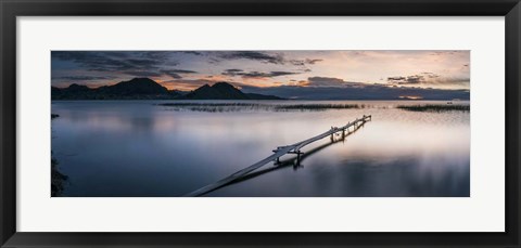 Framed Weathered Jetty, Copacabana, Lake Titicaca, Bolivia Print