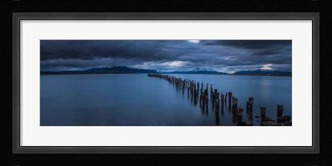 Framed Snowcapped Mountain and Lake at Dusk, Patagonia, Chile Print
