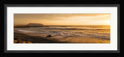 Framed Surf on beach at dusk, Playa Waikiki, Miraflores District, Lima, Peru Print