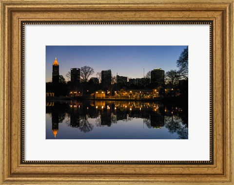 Framed Midtown Skylines and Lake, Atlanta Print