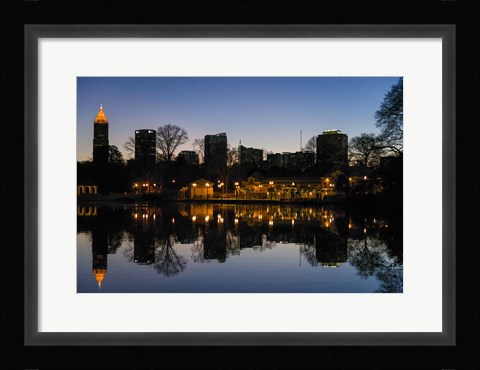 Framed Midtown Skylines and Lake, Atlanta Print
