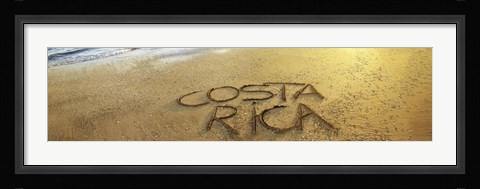 Framed Text on Sand on the Beach, Liberia, Guanacaste, Costa Rica Print