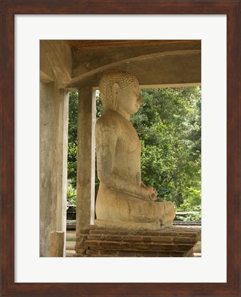 Framed Samadhi Buddha, Northern Ruins, Anuradhapura, Sri Lanka Print