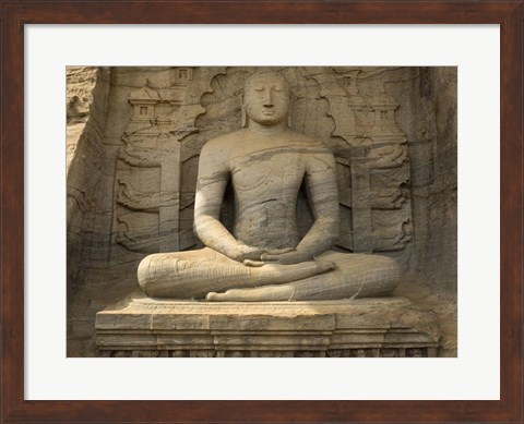 Framed Buddha Figure at Gal Vihara, Polonnaruwa, Sri Lanka Print