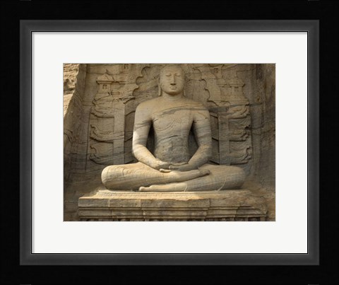 Framed Buddha Figure at Gal Vihara, Polonnaruwa, Sri Lanka Print