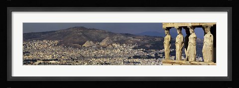 Framed Porch of the Caryatids Statues, Athens, Greece Print