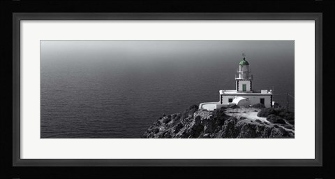 Framed Lighthouse on the Greek island of Mykonos, South Aegean, Greece Print